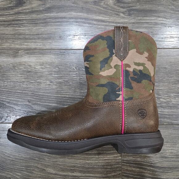 Ariat Anthem Shortie Myra Cowboy Boots Brown Bomber Casually Camo 8.5B Western - Picture 3 of 7